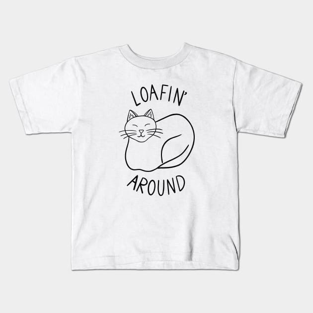 Loafin' Around (black) Kids T-Shirt by carolinewillustration